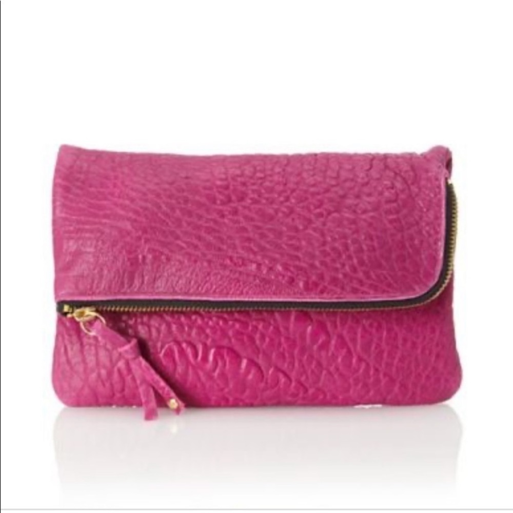Gorjana Pink Leather Clutch